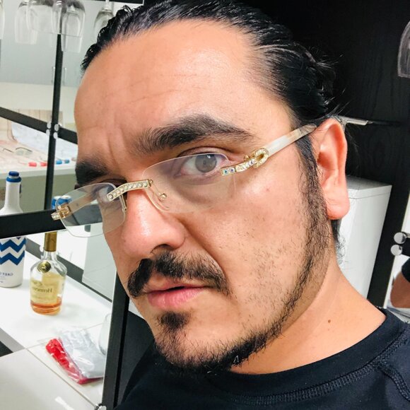 Men Women Sunglasses Square Green Lens Fashion Gold Frame Rapper Icedout Lentes - Picture 4 of 4